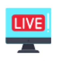 Monitor screen showing a red LIVE badge