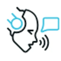 Head speaking aloud beside a speech bubble